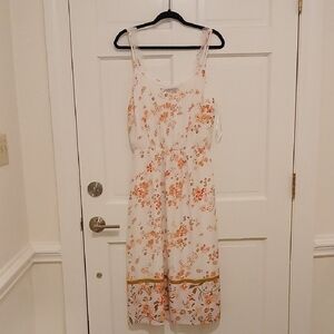 Collective Concepts White and Orange Floral Dress